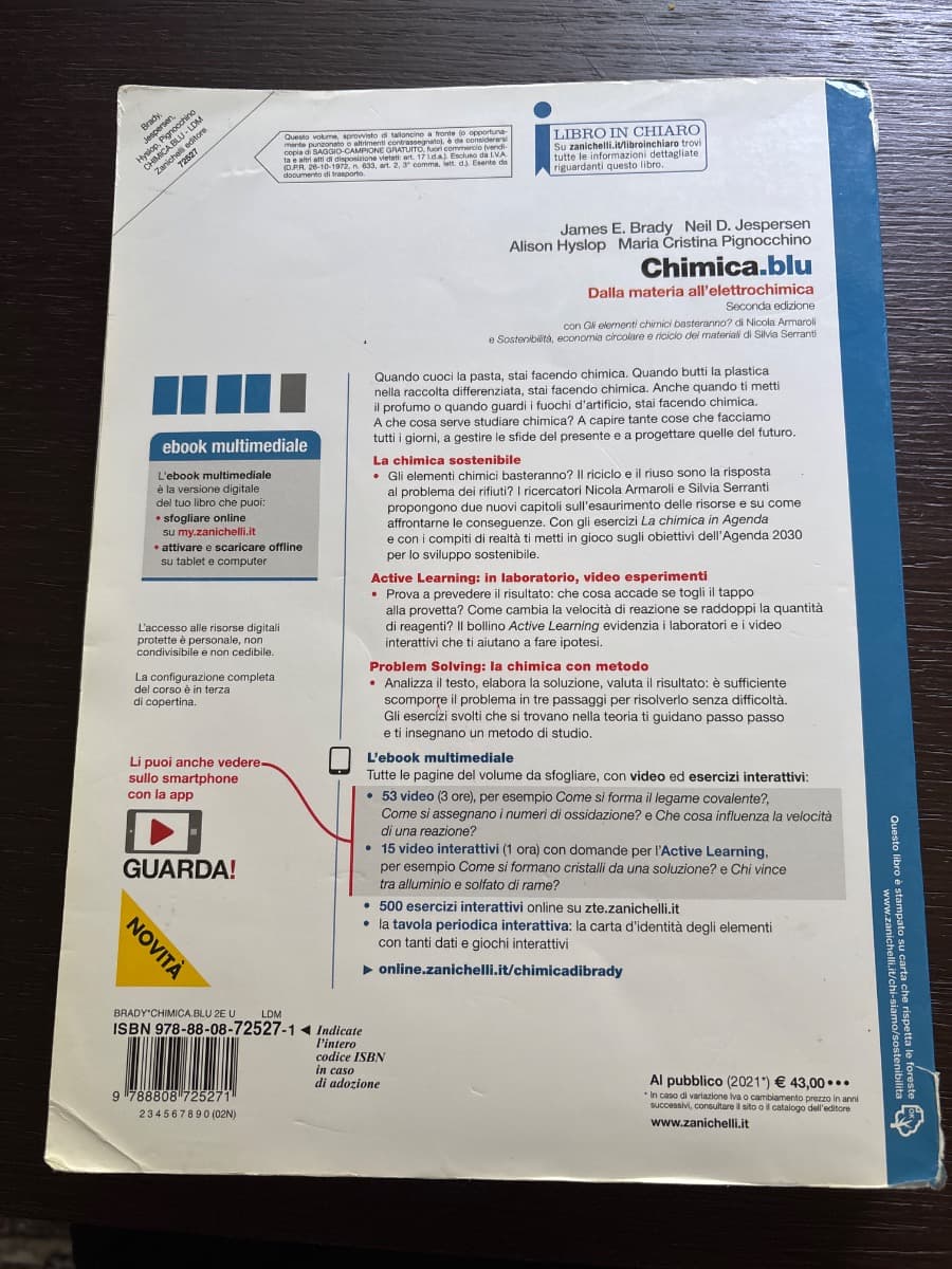 CHIMICA.BLU 2ED. - VOL. U DALLA MATERIA ALL'ELETTROCHIMICA (LDM) - foto 2