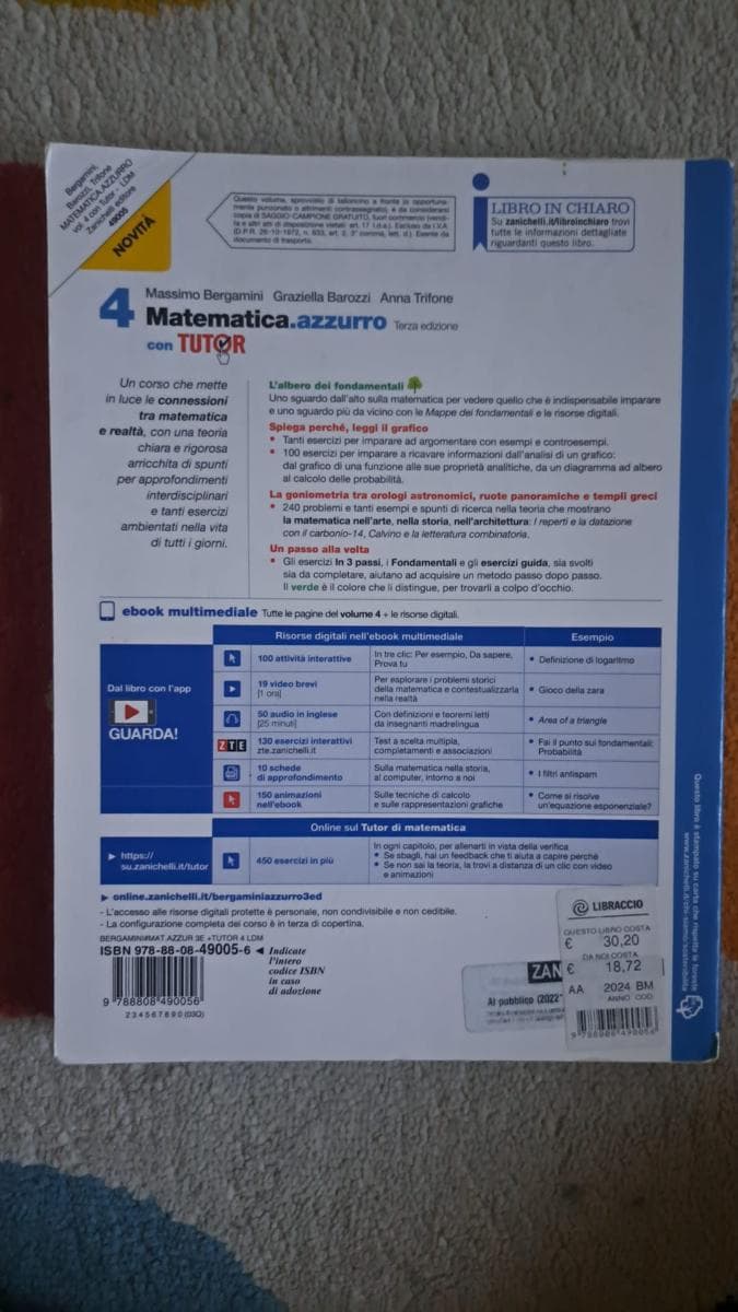 MATEMATICA.AZZURRO 3ED. - VOL. 4 CON TUTOR (LDM) - foto 2