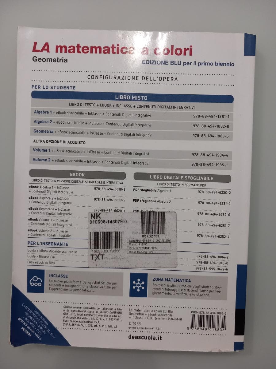 MATEMATICA A COLORI (LA) EDIZIONE BLU GEOMETRIA + EBOOK - foto 2