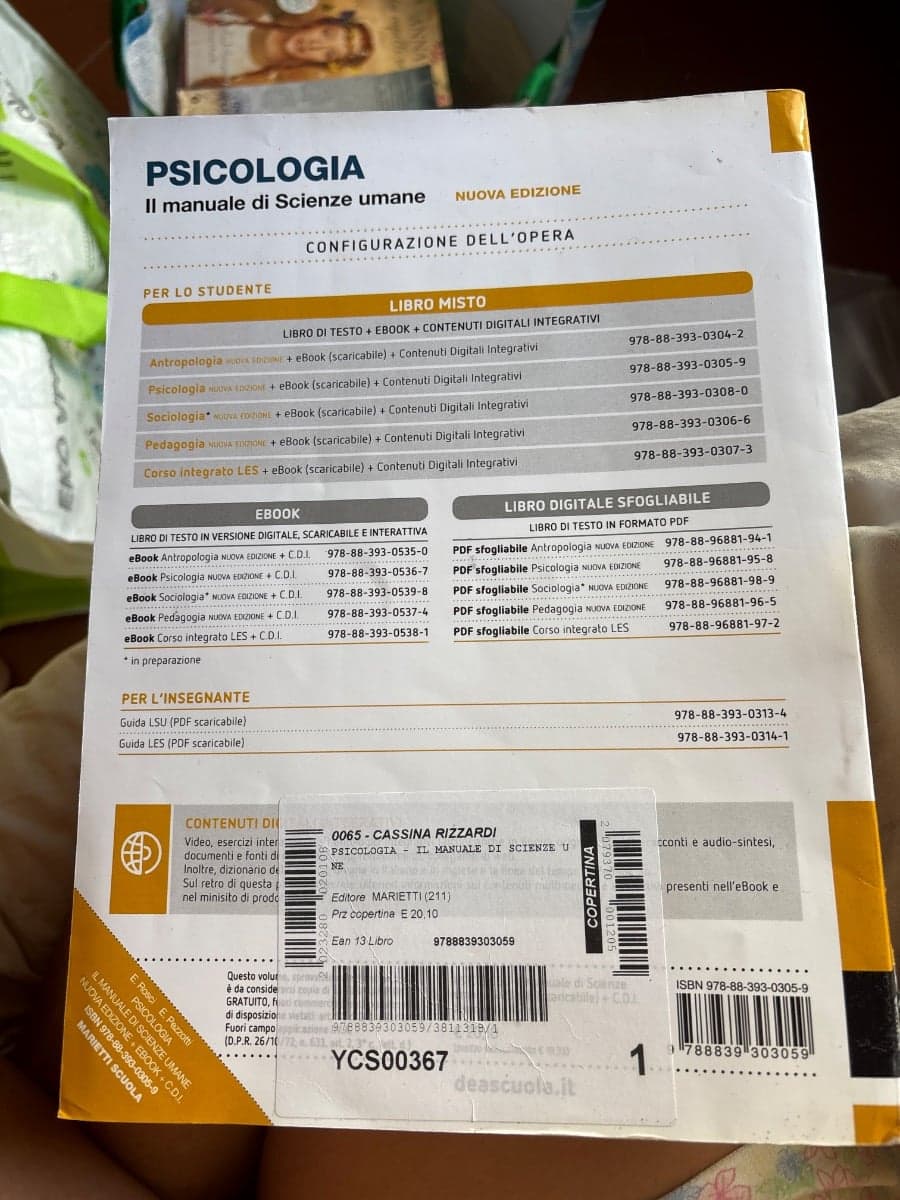 MANUALE DI SCIENZE UMANE (IL) NUOVA EDIZIONE VOLUME DI PSICOLOGIA + EBOOK - foto 2