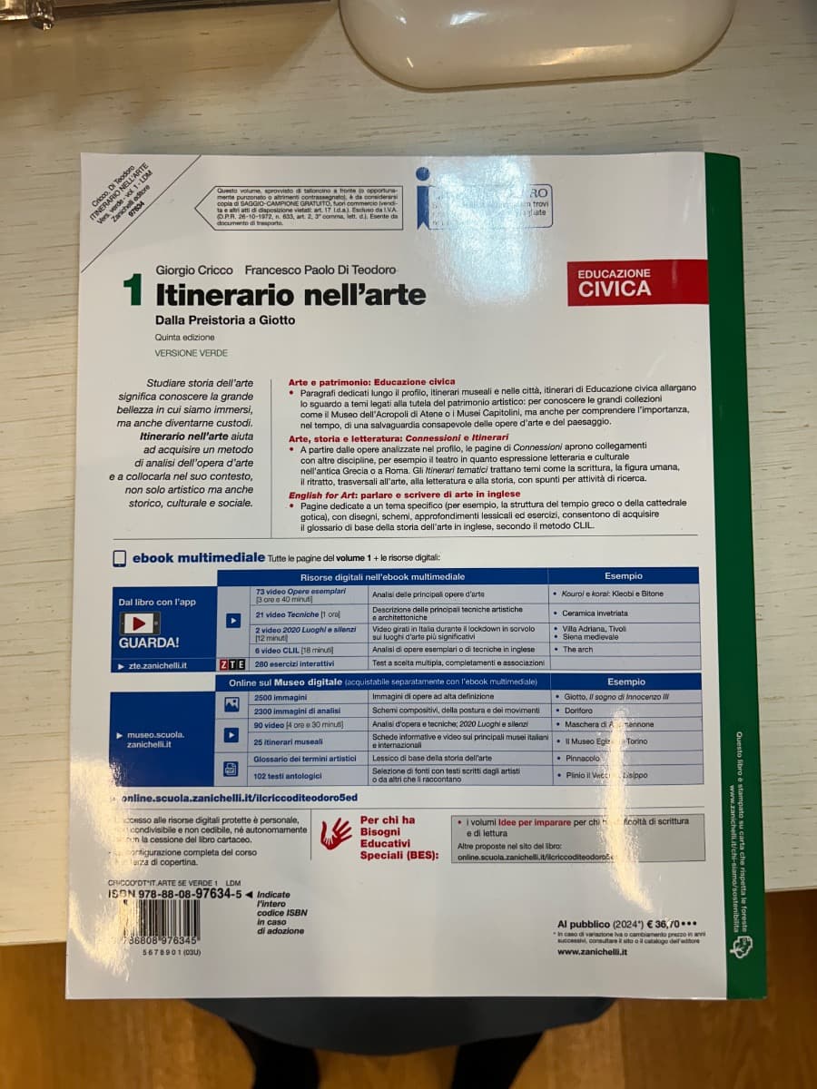 ITINERARIO NELL'ARTE EDIZIONE VERDE 5ED - VOLUME 1 (LDM) - foto 2