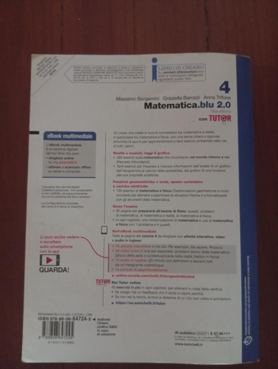 MATEMATICA BLU 2.0 3ED. - VOL. 4 CON TUTOR (LDM) - foto 2