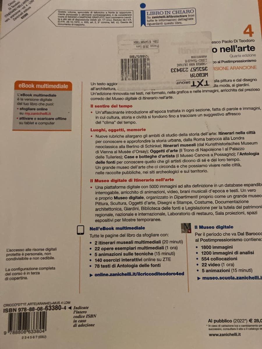 ITINERARIO NELL'ARTE 4A EDIZIONE VERSIONE ARANCIONE - VOL. 4 CON MUSEO (LDM) - foto 2