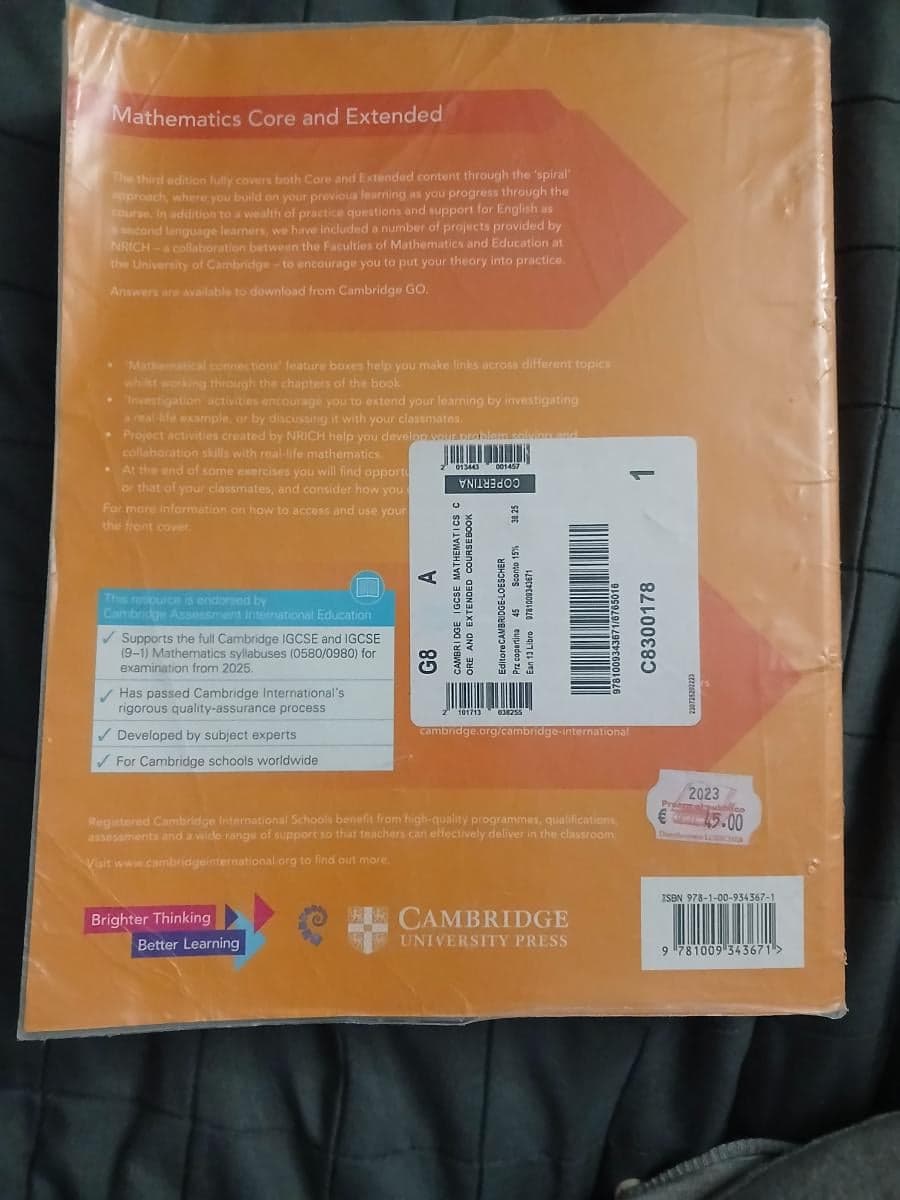 CAMBRIDGE IGCSE MATHEMATICS 3RD ED: COURSEBOOK (DIGITALE CON LICENZA 2 ANNI) - foto 2