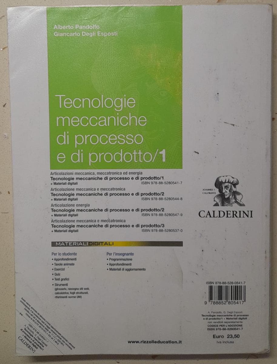 TECNOLOGIE MECCANICHE DI PROCESSO E DI PRODOTTO SET 1 - EDIZIONE MISTA - foto 2