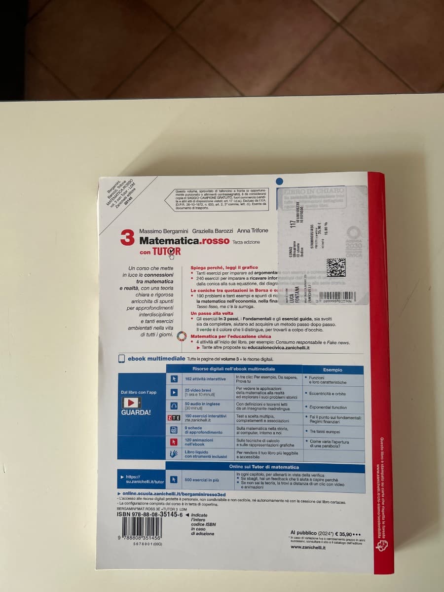 MATEMATICA.ROSSO 3ED - VOLUME 3 CON TUTOR (LDM) - foto 2