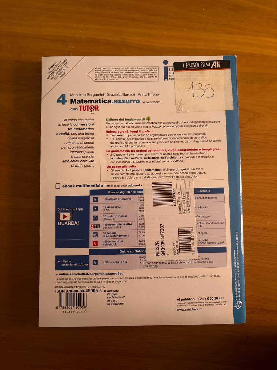 MATEMATICA.AZZURRO 3ED. - VOL. 4 CON TUTOR (LDM) - foto 2