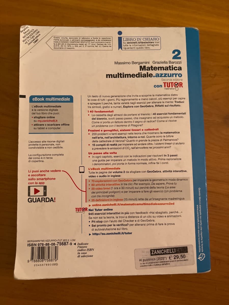MATEMATICA MULTIMEDIALE.AZZURRO 2ED. - VOL. 2 CON TUTOR (LDM) - foto 2
