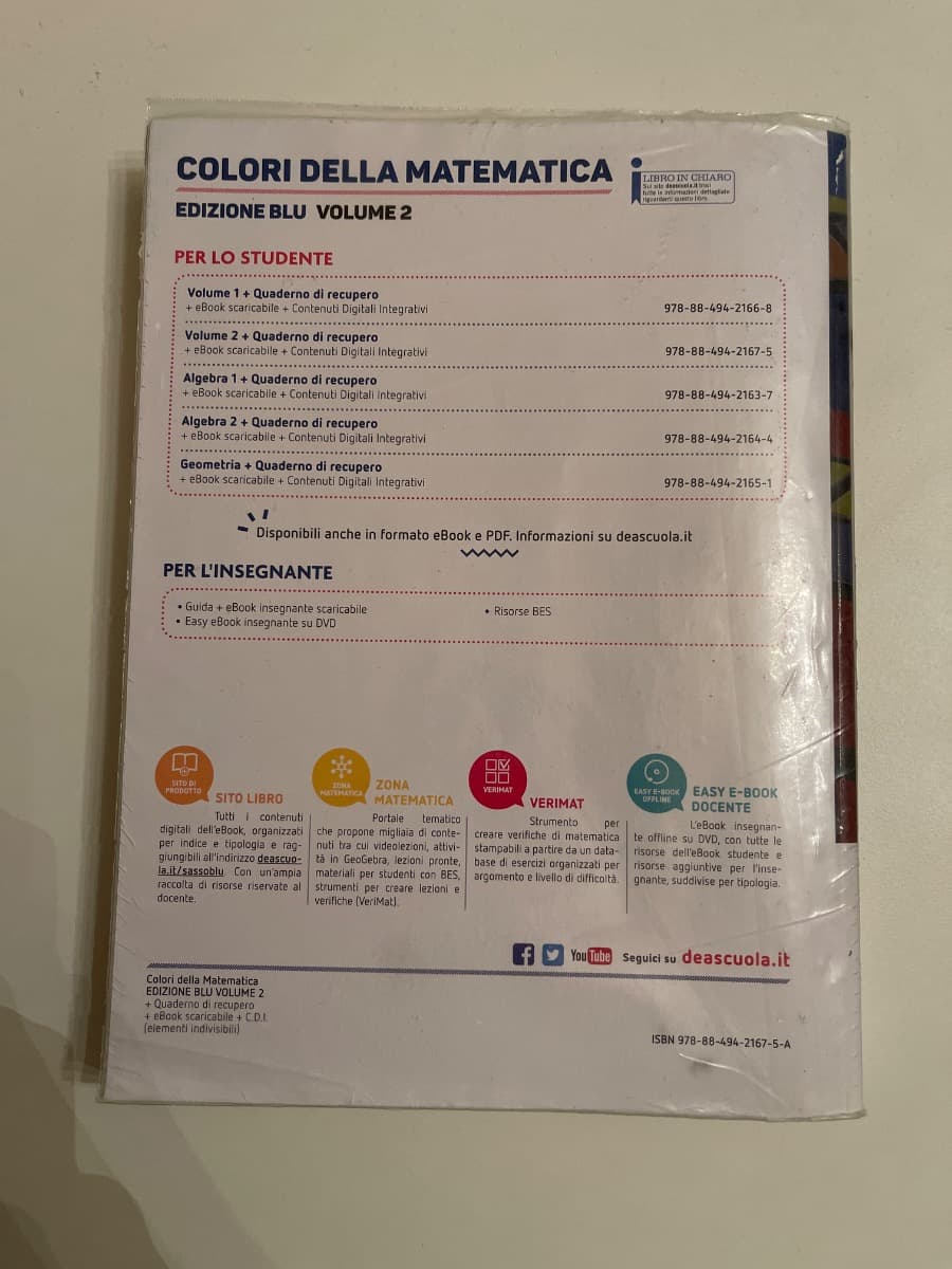 COLORI DELLA MATEMATICA - EDIZIONE BLU VOLUME 2 + QUADERNO 2 + EBOOK - foto 2