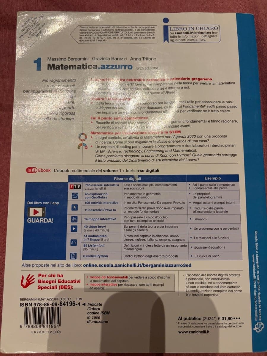 MATEMATICA.AZZURRO 3ED. - VOLUME 1 (LDM) - foto 2