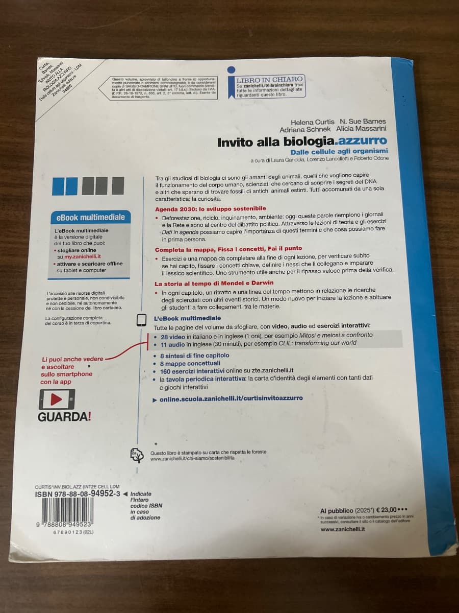 INVITO ALLA BIOLOGIA.AZZURRO - DALLE CELLULE AGLI ORGANISMI (LDM) - foto 2