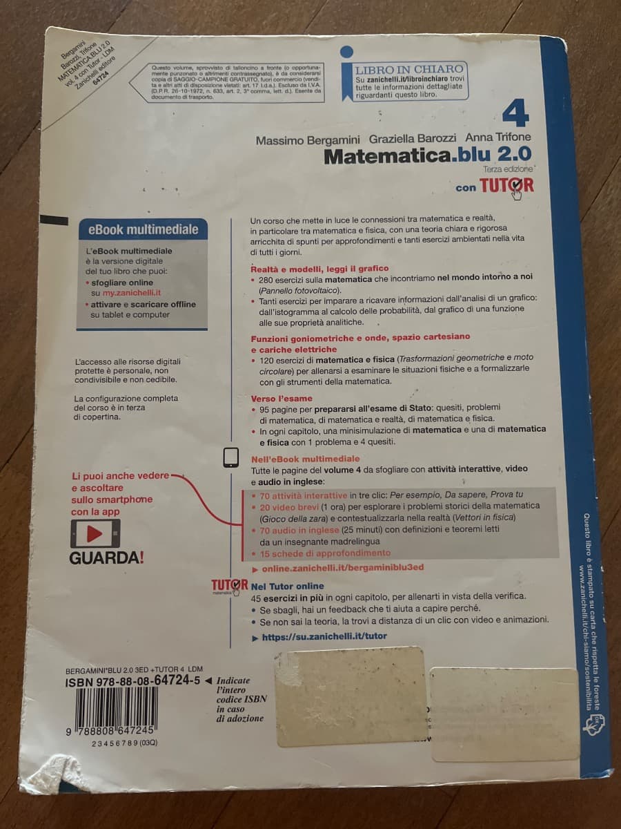 MATEMATICA BLU 2.0 3ED. - VOL. 4 CON TUTOR (LDM) - foto 2