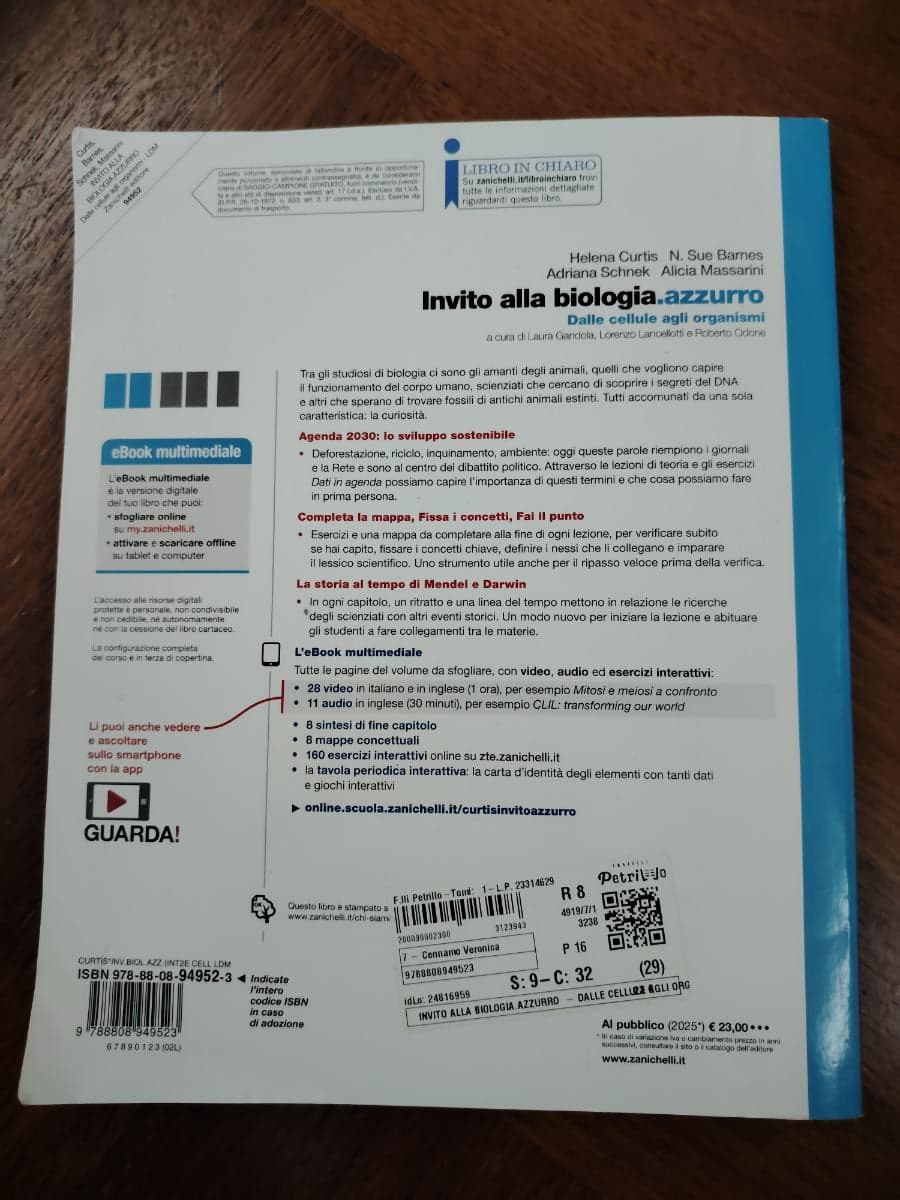 INVITO ALLA BIOLOGIA.AZZURRO - DALLE CELLULE AGLI ORGANISMI (LDM) - foto 2