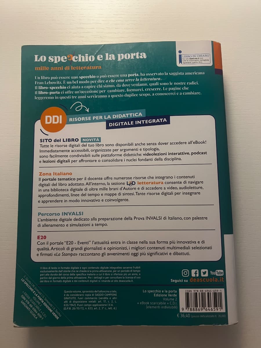 SPECCHIO E LA PORTA - EDIZIONE VERDE - MILLE ANNI DI LETTERATURA (LO) - foto 2