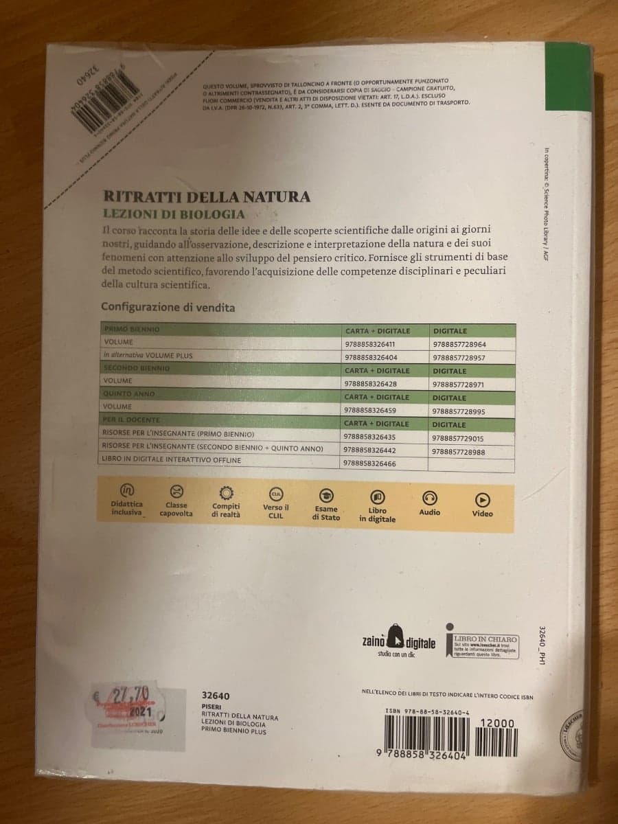 RITRATTI DELLA NATURA BIOLOGIA I BIENNIO PLUS - foto 2