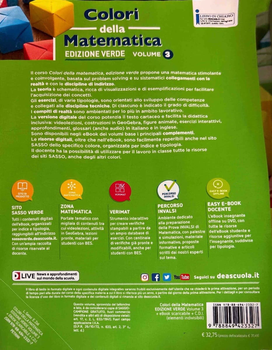 COLORI DELLA MATEMATICA - EDIZIONE VERDE VOL. 3 + EBOOK - foto 2