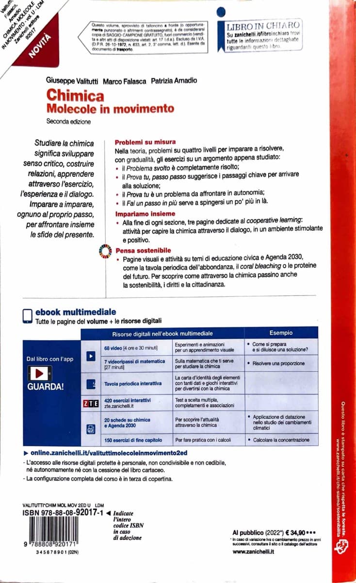 CHIMICA: MOLECOLE IN MOVIMENTO 2ED - VOLUME U (LDM) - foto 2