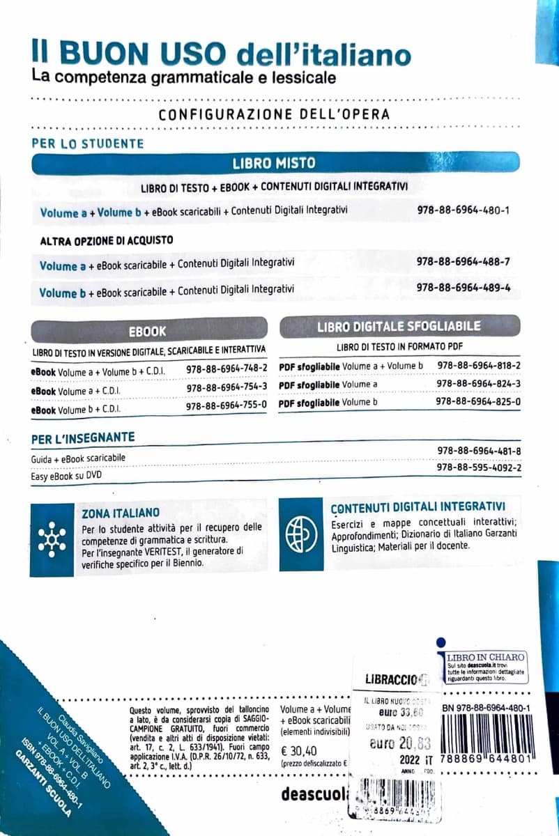 BUON USO DELL'ITALIANO (IL) VOLUME A + EBOOK + VOLUME B + EBOOK - foto 2
