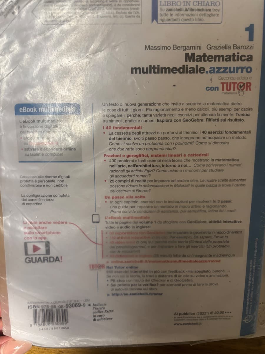 MATEMATICA MULTIMEDIALE.AZZURRO 2ED. - VOL. 1 CON TUTOR (LDM) - foto 2