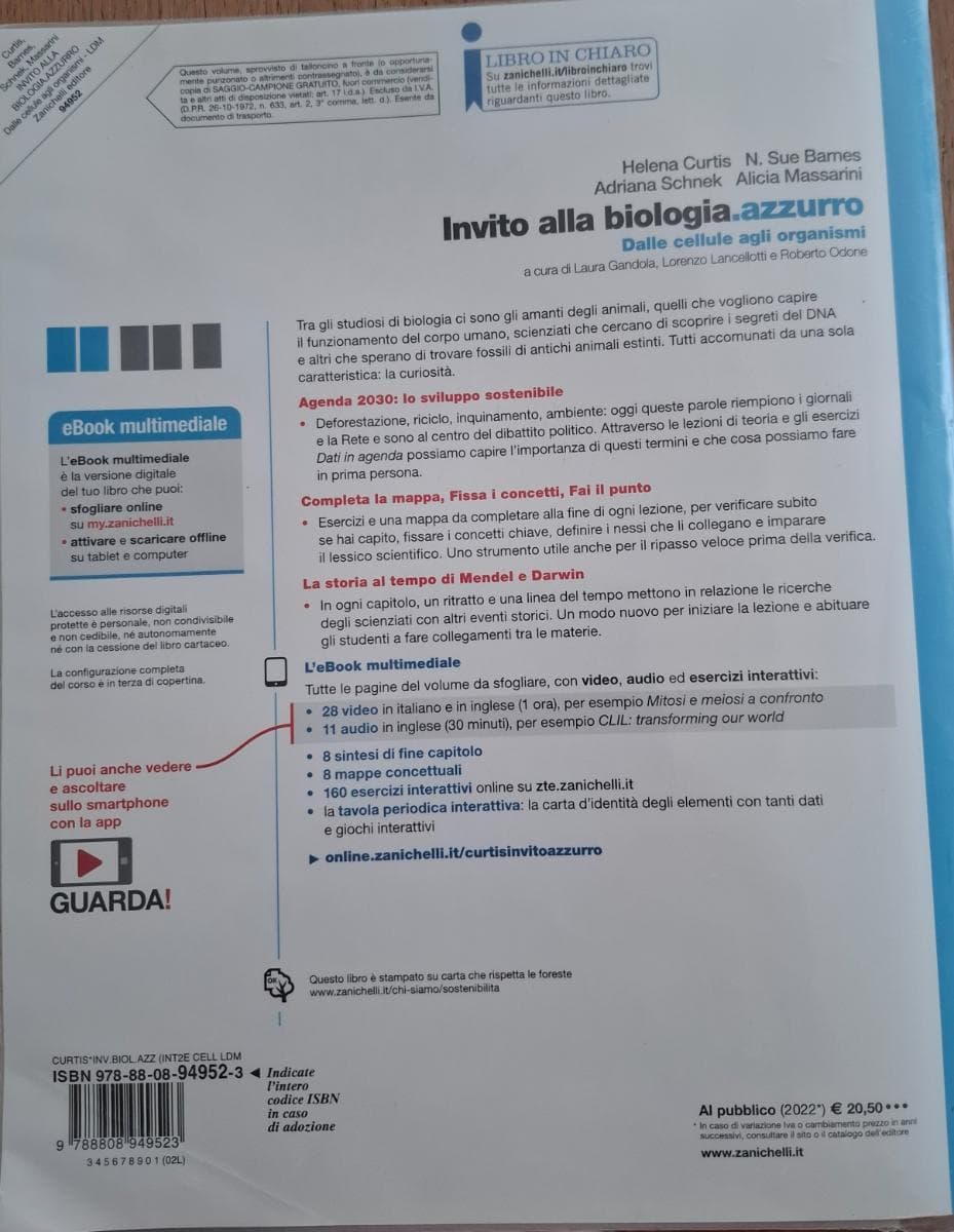 INVITO ALLA BIOLOGIA.AZZURRO - DALLE CELLULE AGLI ORGANISMI (LDM) - foto 2