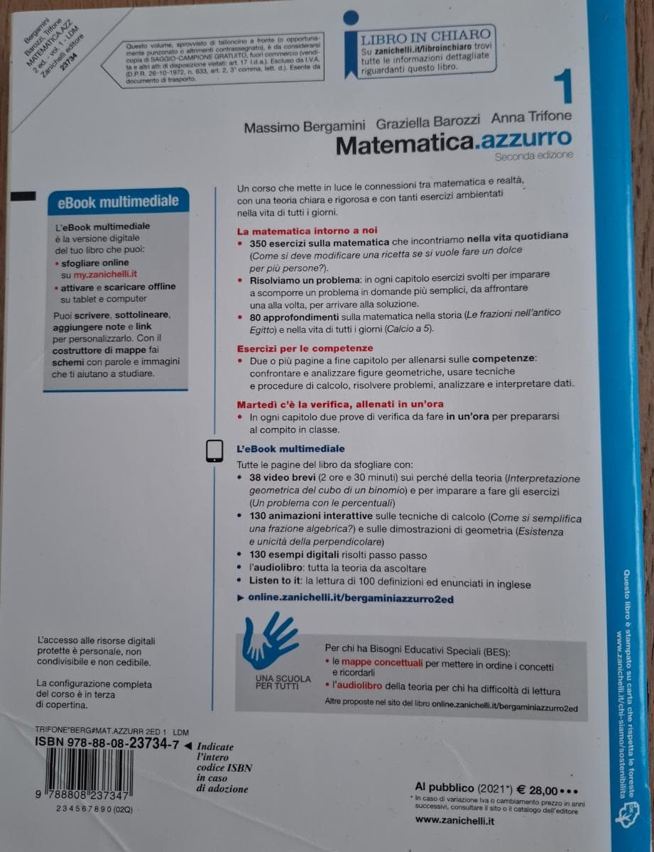 MATEMATICA.AZZURRO 2ED. - VOLUME 1 (LDM) - foto 2