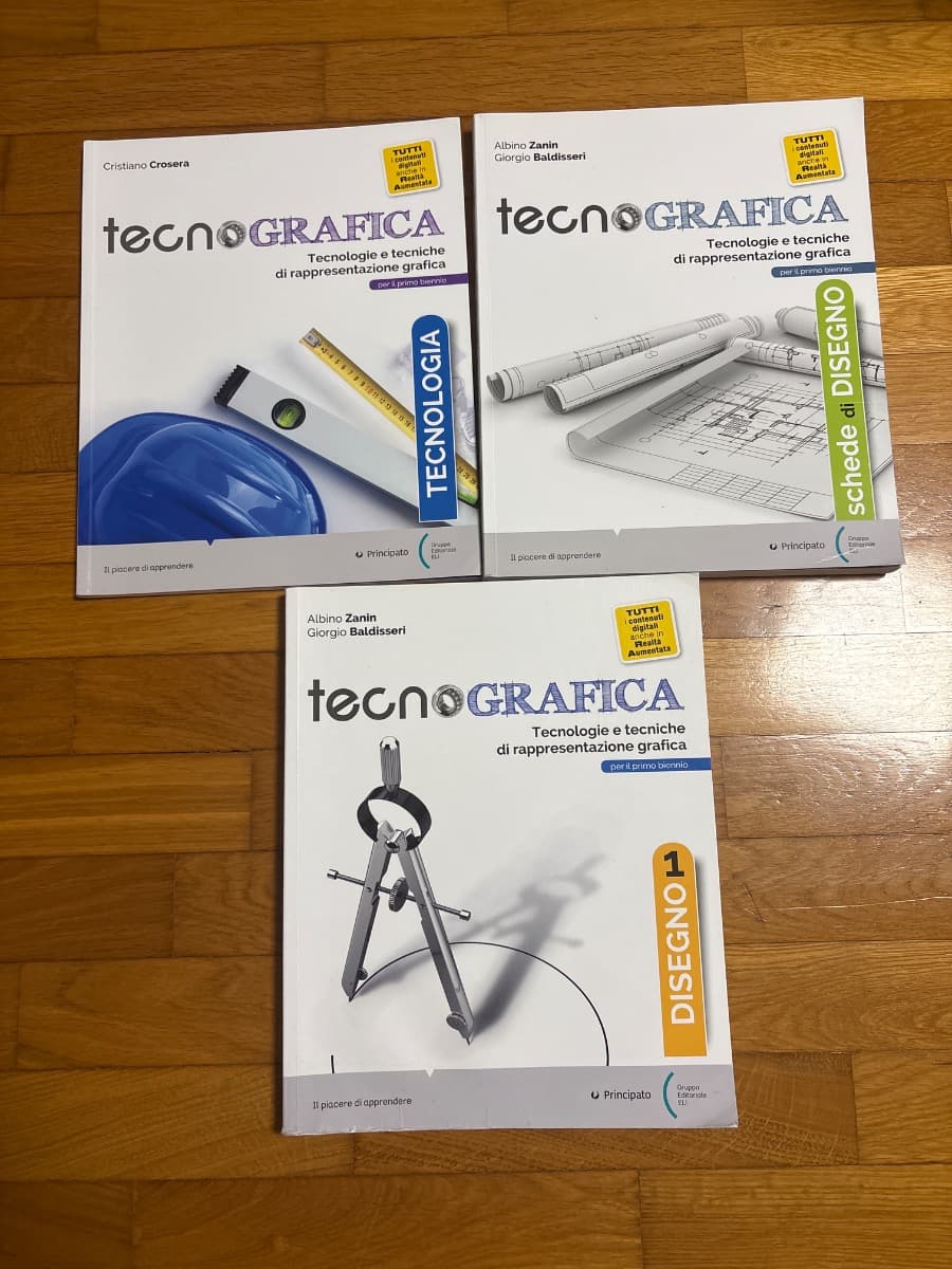 TECNOGRAFICA - DISEGNO 1 + SCHEDE DISEGNO + TECNOLOGIA + RIGHELLO - foto 1