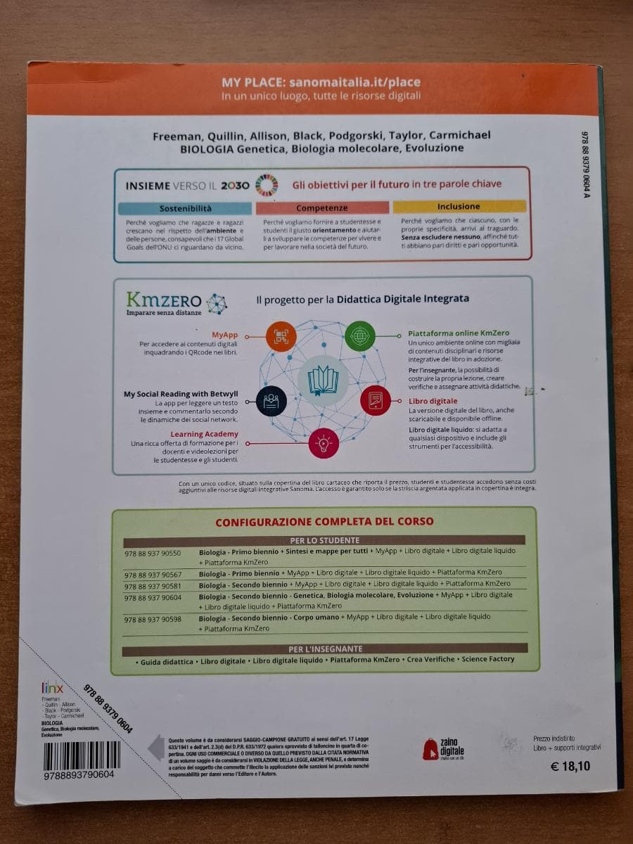 BIOLOGIA - SECONDO BIENNIO - GENETICA, BIOLOGIA MOLECOLARE, EVOLUZIONE - foto 2
