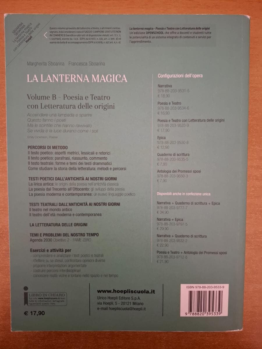 LANTERNA MAGICA (LA) POESIA E TEATRO CON LETTERATURA ITALIANA DELLE ORIGINI - foto 2