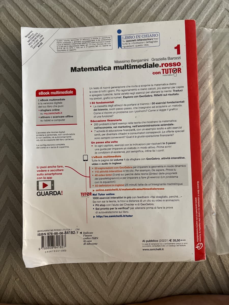 MATEMATICA MULTIMEDIALE.ROSSO - VOL. 1 CON TUTOR (LDM) - foto 2