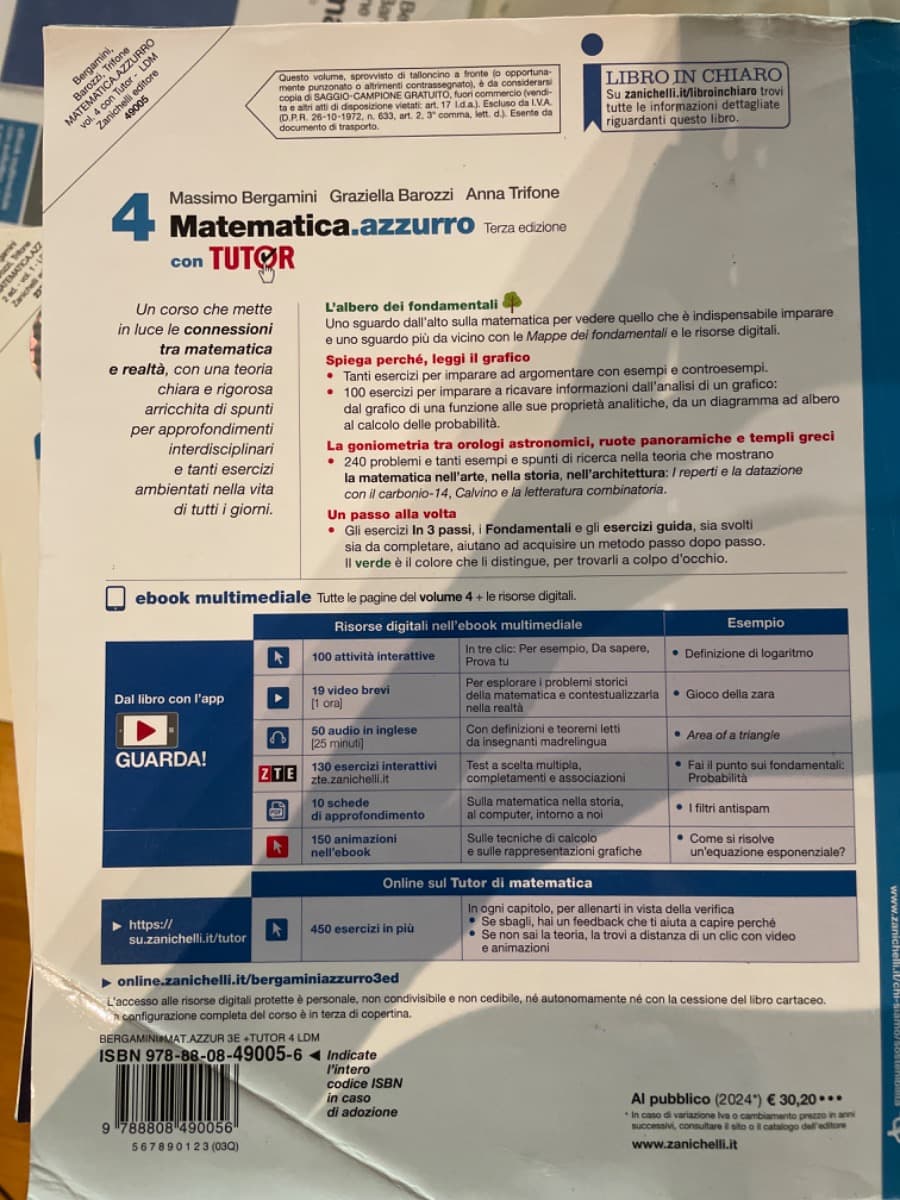 MATEMATICA.AZZURRO 3ED. - VOL. 4 CON TUTOR (LDM) - foto 2