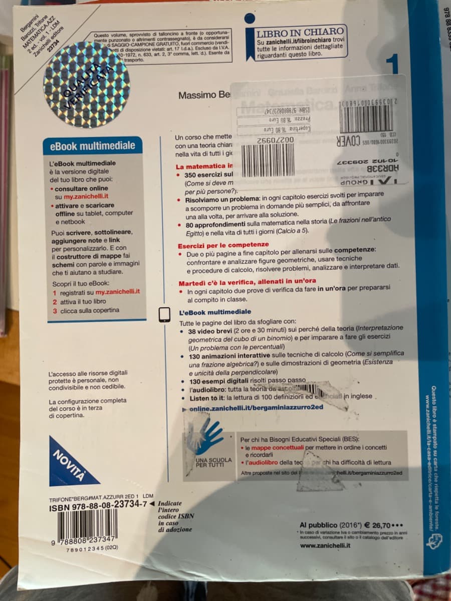 MATEMATICA.AZZURRO 2ED. - VOLUME 1 (LDM) - foto 2