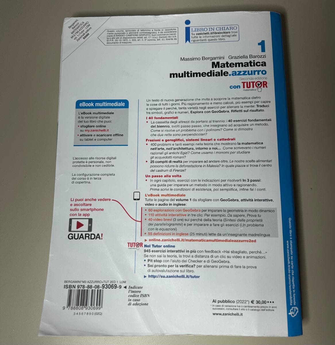 MATEMATICA MULTIMEDIALE.AZZURRO 2ED. - VOL. 1 CON TUTOR (LDM) - foto 2
