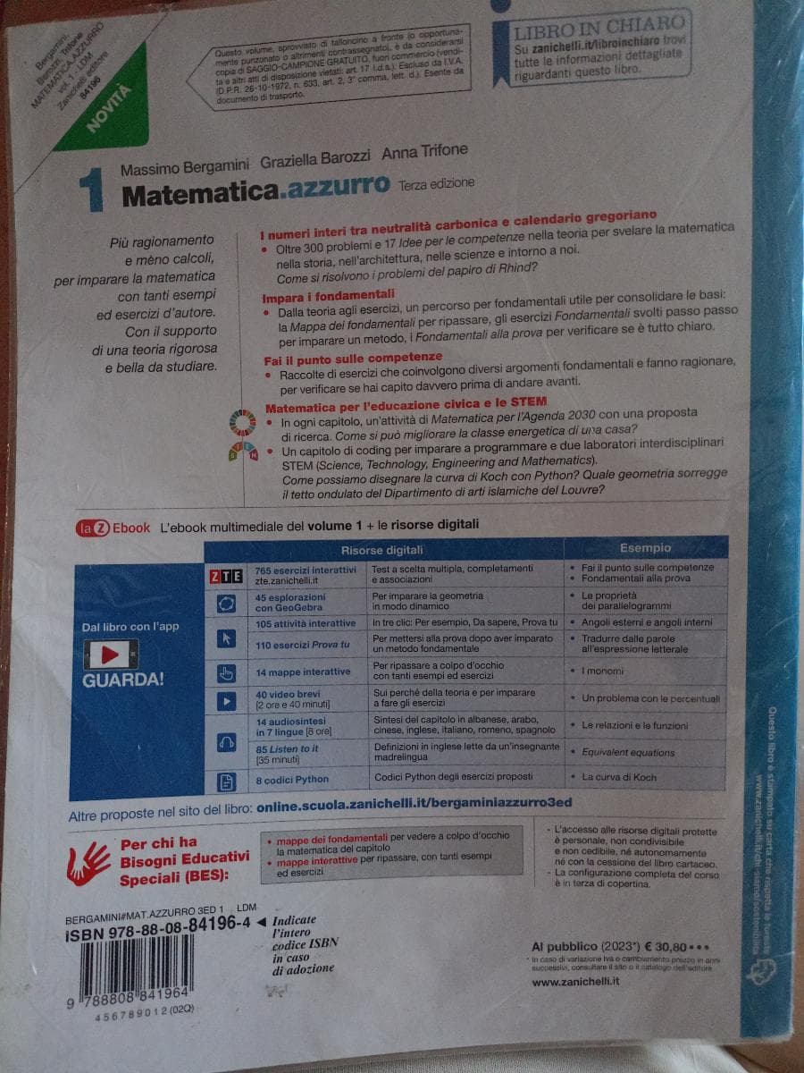 MATEMATICA.AZZURRO 3ED. - VOLUME 1 (LDM) - foto 2