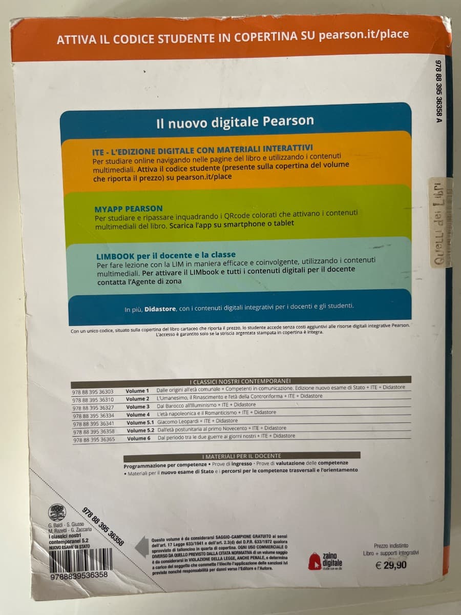 CLASSICI NOSTRI CONTEMPORANEI 5.2 EDIZIONE NUOVO ESAME DI STATO (I) - foto 2