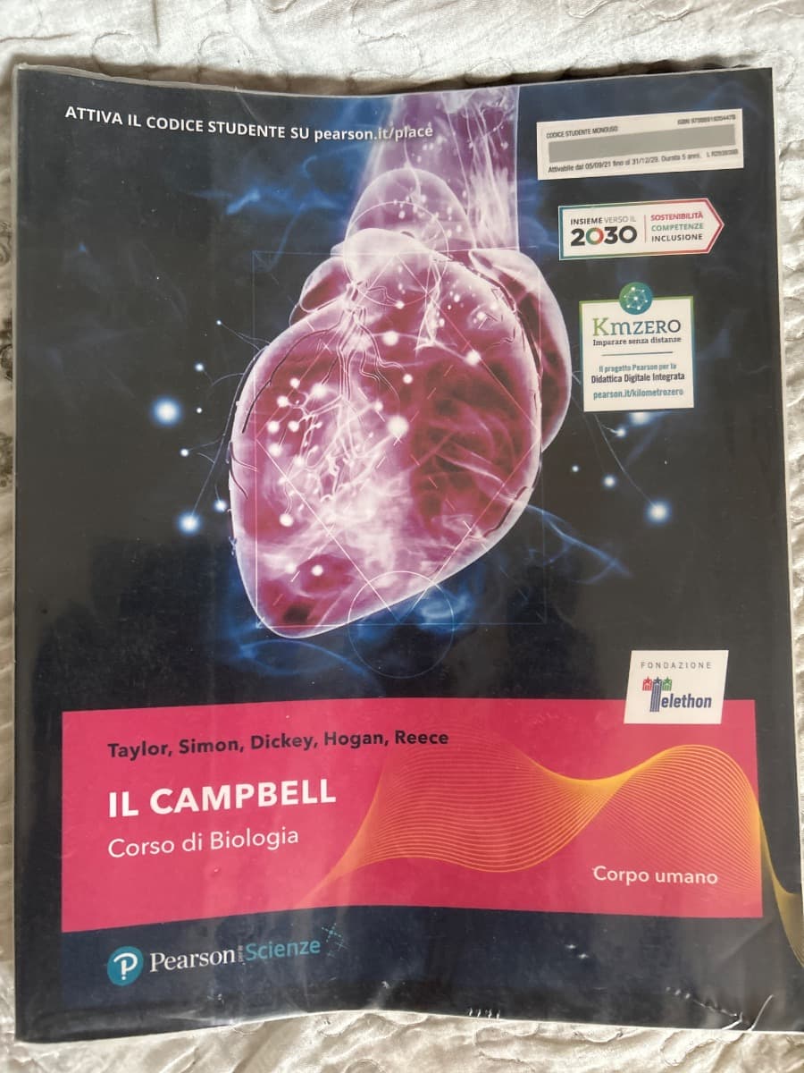 CAMPBELL - CORSO DI BIOLOGIA - SECONDO BIENNIO - CORPO UMANO (IL) - foto 1