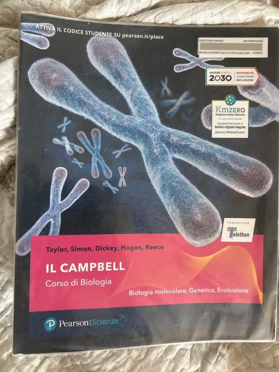 CAMPBELL - CORSO DI BIOLOGIA - SECONDO BIENNIO - BIOLOGIA MOLECOLARE, GENE - foto 1