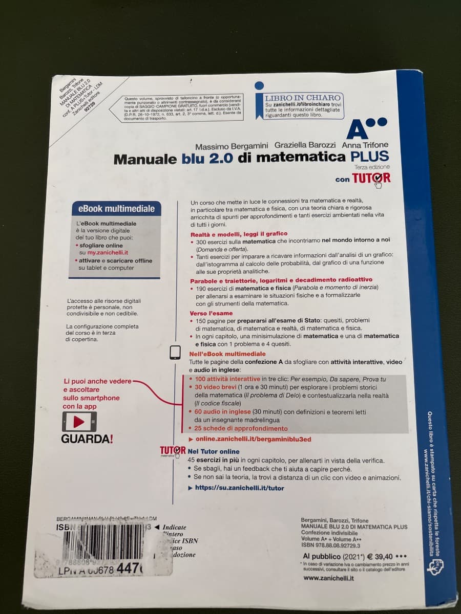 MANUALE BLU 2.0 DI MATEMATICA 3ED. - CONF. A PLUS CON TUTOR (LDM) - foto 2