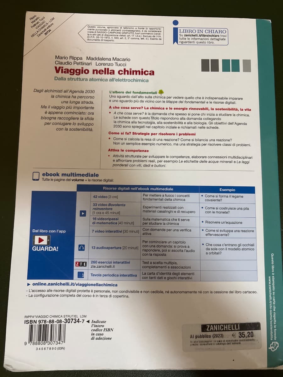 VIAGGIO NELLA CHIMICA - DALLA STRUTTURA ATOMICA ALL'ELETTROCHIMICA (LDM) - foto 2