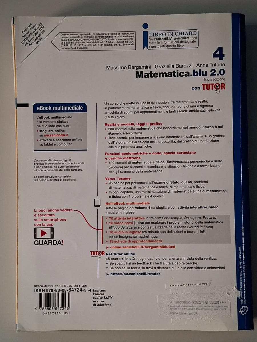 MATEMATICA BLU 2.0 3ED. - VOL. 4 CON TUTOR (LDM) - foto 2