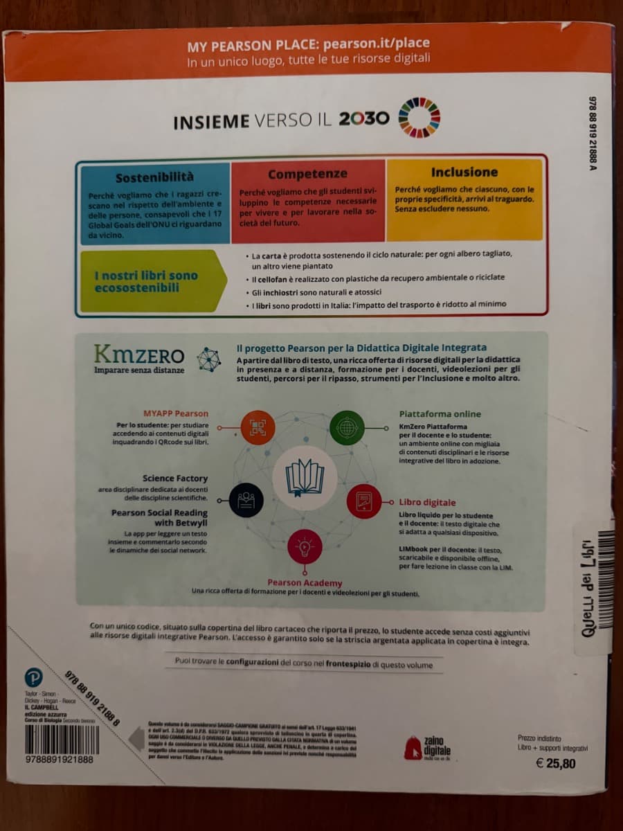 IL CAMPBELL - CORSO DI BIOLOGIA - EDIZIONE AZZURRA - SECONDO BIENNIO - foto 2
