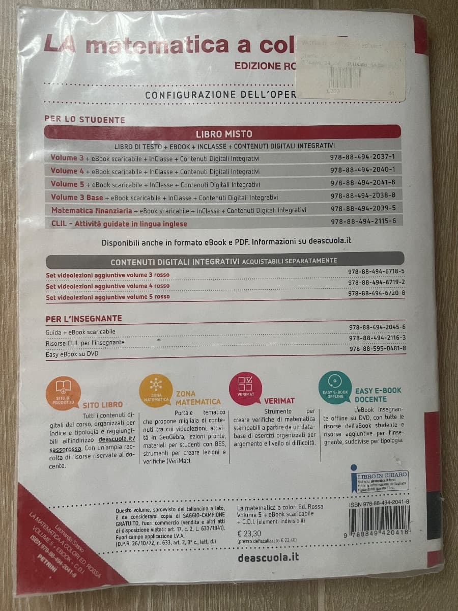 MATEMATICA A COLORI (LA) EDIZIONE ROSSA VOLUME 5 + EBOOK - foto 2