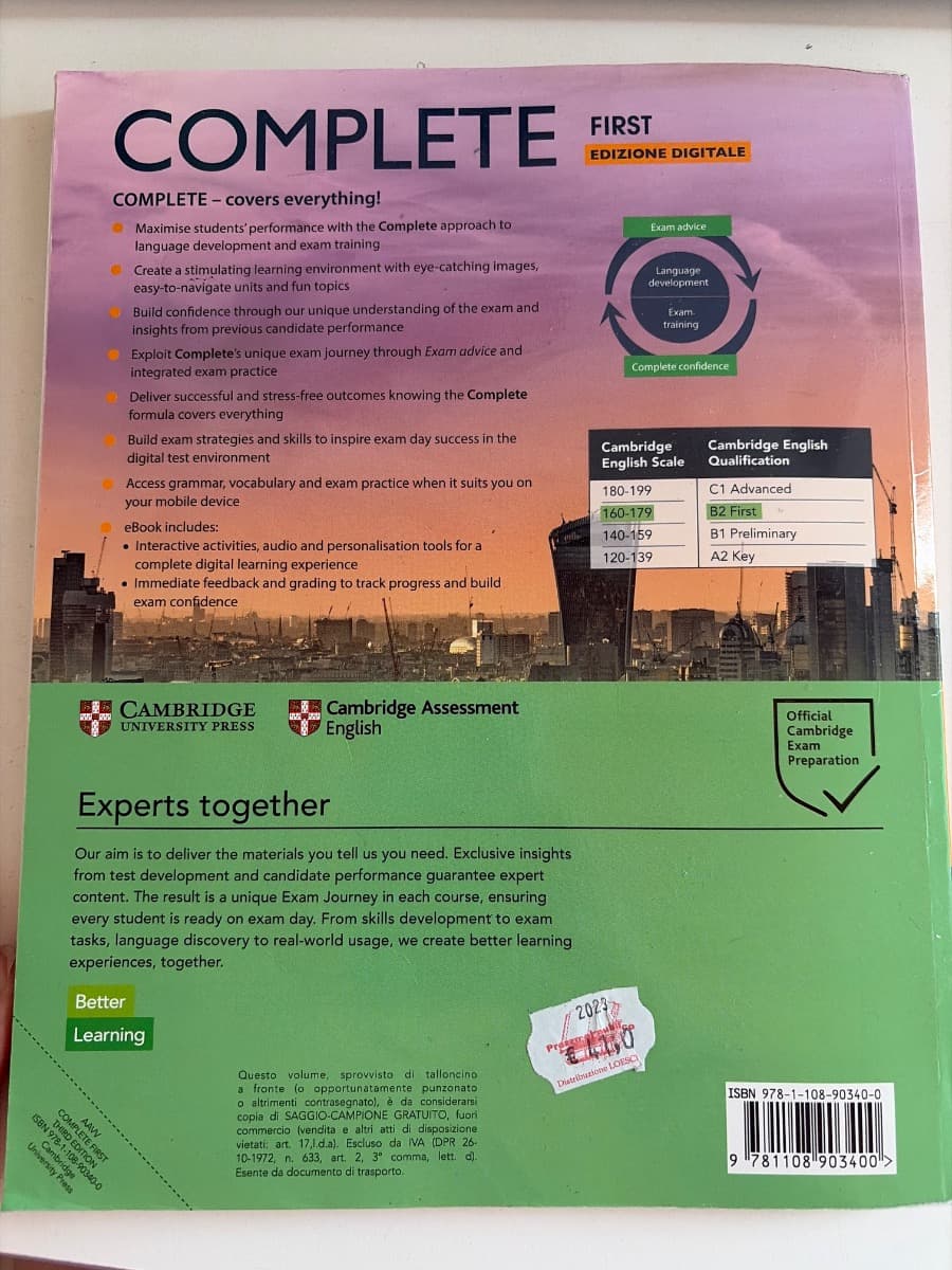 COMPLETE FIRST 3ED ITALIAN EDITION STUDENT'S BOOK/WORKBOOK+EBOOK - foto 2