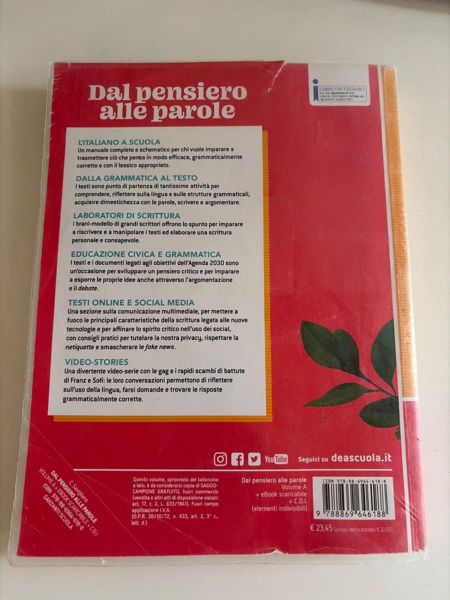 DAL PENSIERO ALLE PAROLE - VOL.A MORFOL,SINTASSI,COMUNICAZIONE,LESSICO+EBOOK - foto 2