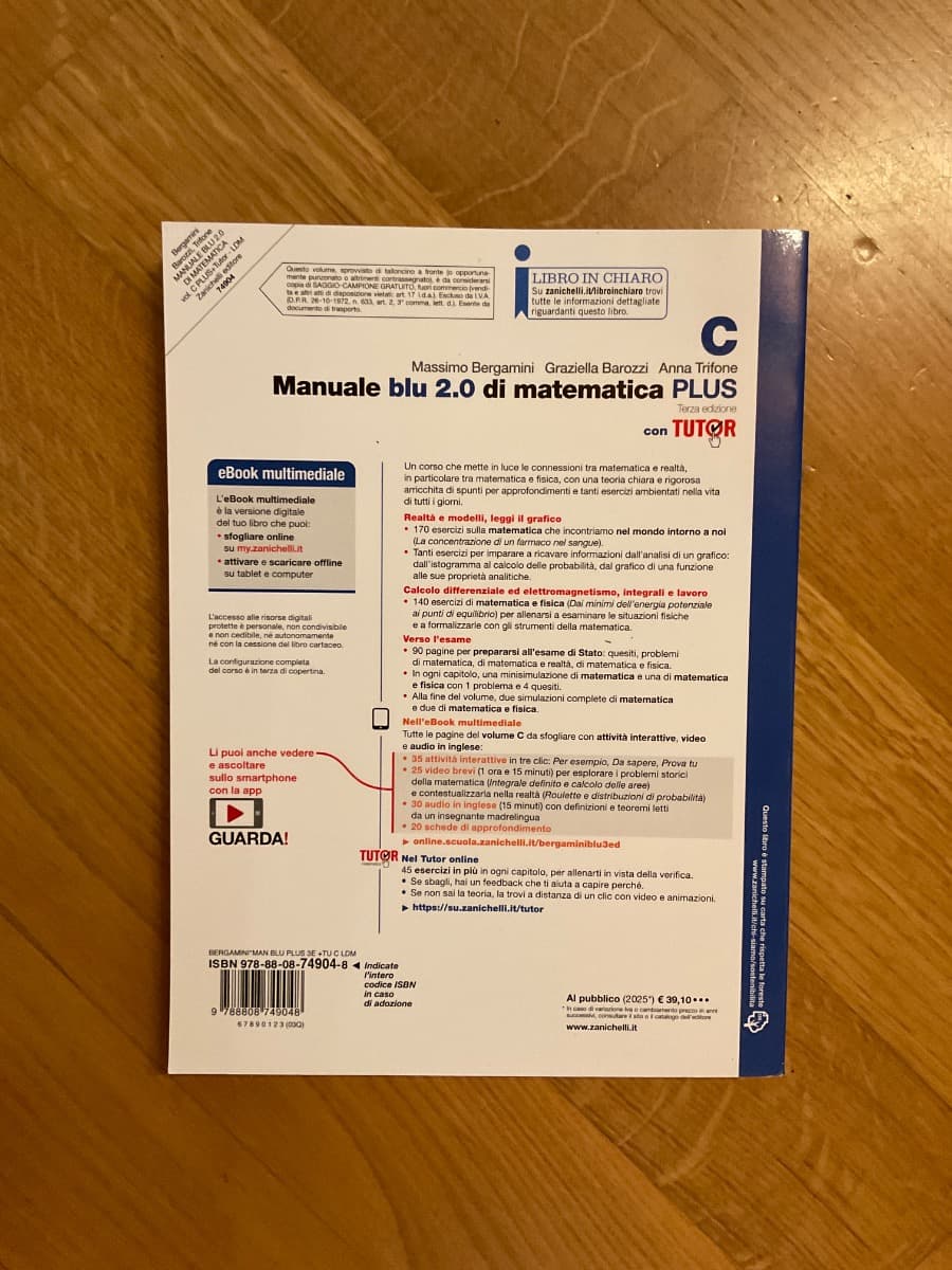 MANUALE BLU 2.0 DI MATEMATICA 3ED. - VOL. C PLUS CON TUTOR (LDM) - foto 2