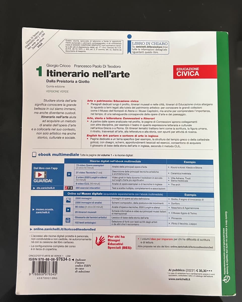 ITINERARIO NELL'ARTE EDIZIONE VERDE 5ED - VOLUME 1 (LDM) - foto 2