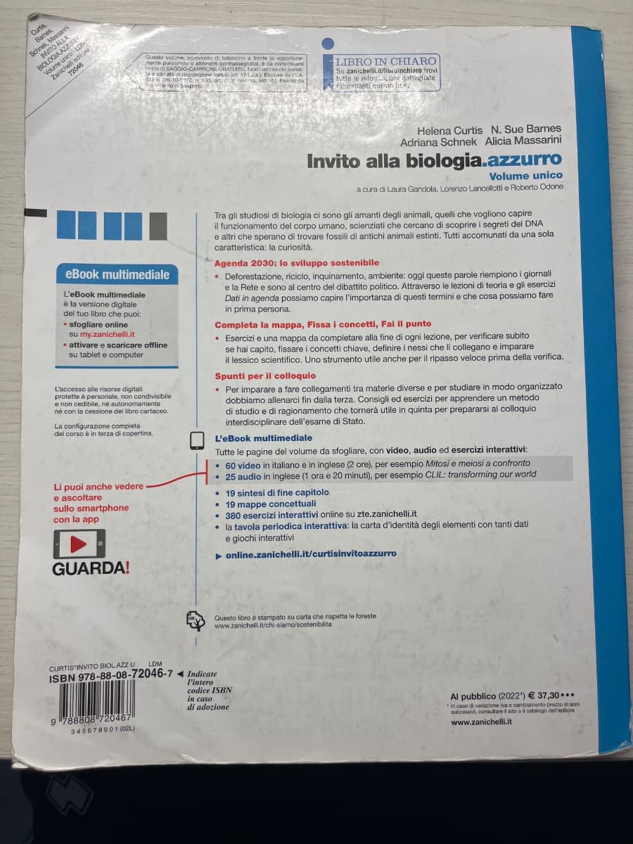 INVITO ALLA BIOLOGIA.AZZURRO - VOL. UNICO (LDM) - foto 2