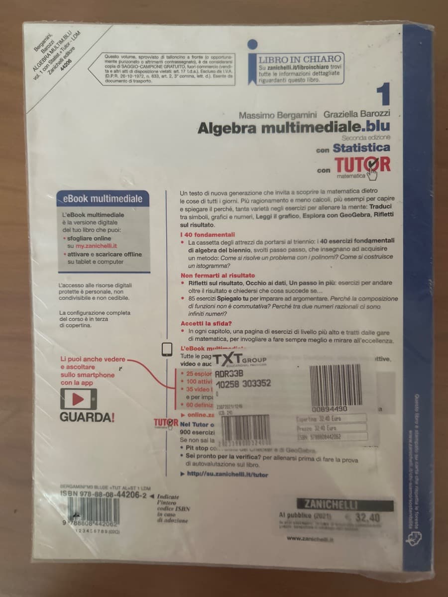 MATEMATICA MULTIMEDIALE.BLU - VOLUME ALGEBRA CON STATISTICA 1 CON TUTOR (LDM) - foto 2