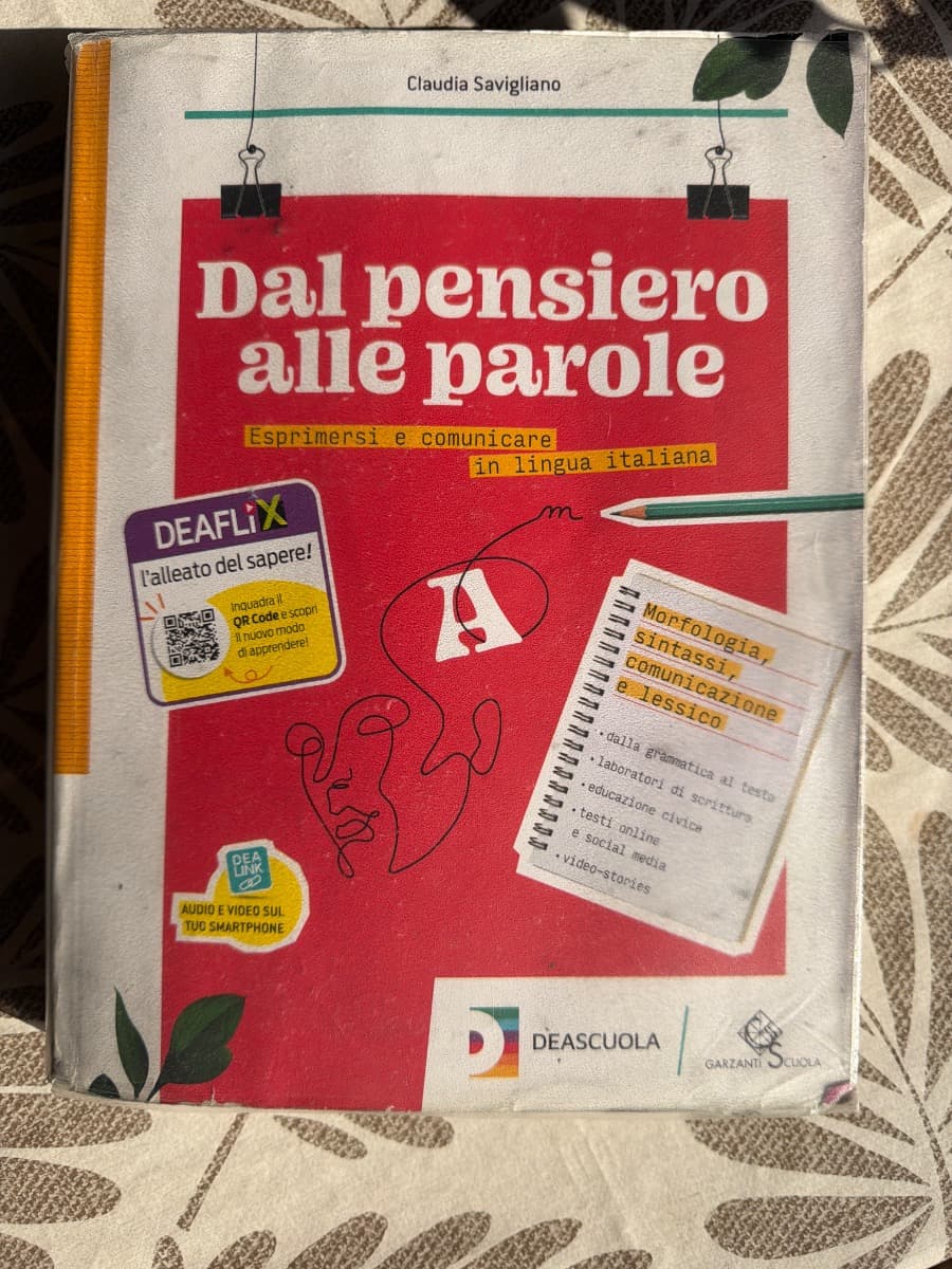 DAL PENSIERO ALLE PAROLE VOLUME A+EBOOK+VOLUME B SCRITTURA+EBOOK - foto 1