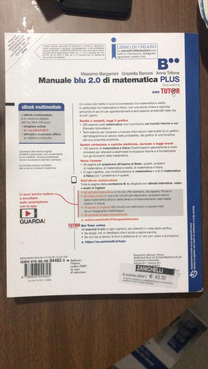 MANUALE BLU 2.0 DI MATEMATICA 3ED. - CONF. B PLUS CON TUTOR (LDM) - foto 2