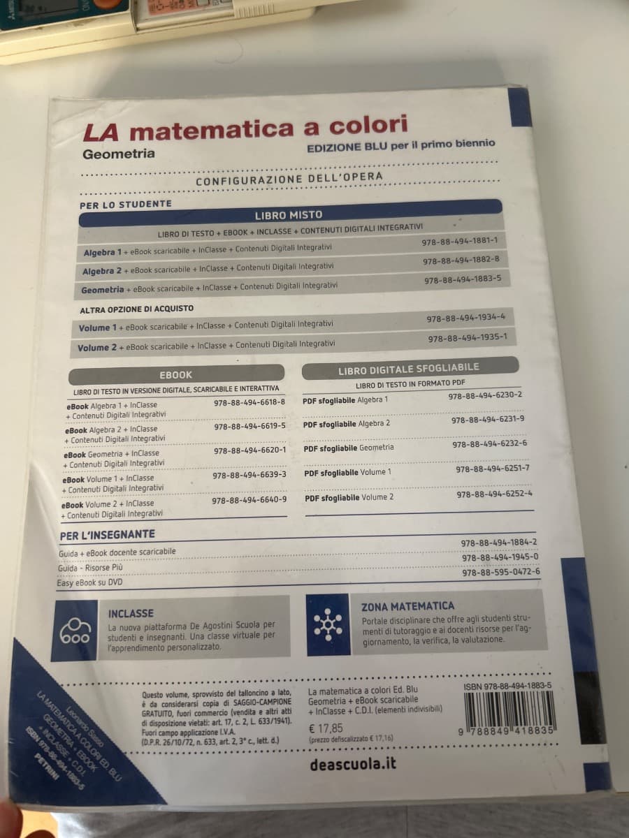 MATEMATICA A COLORI (LA) EDIZIONE BLU GEOMETRIA + EBOOK - foto 2